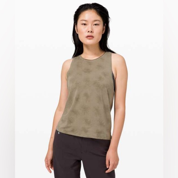 lululemon athletica Tops - Lululemon Lab Kosaten Tank Rare Women Size 4 OD Green Pattern Gym Athleisure